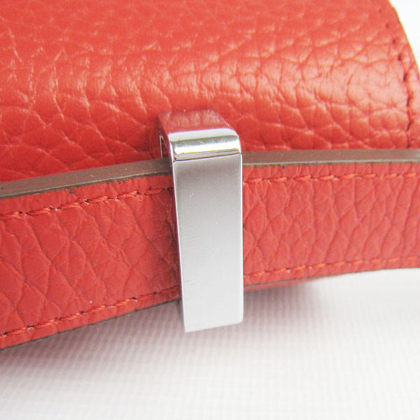 7A Hermes Oxhide Leather Message Bag Red H017